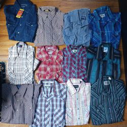 Misc Lot Of Vintage Shirts Snap Button Up Western  Short Long Sleeve Mens
