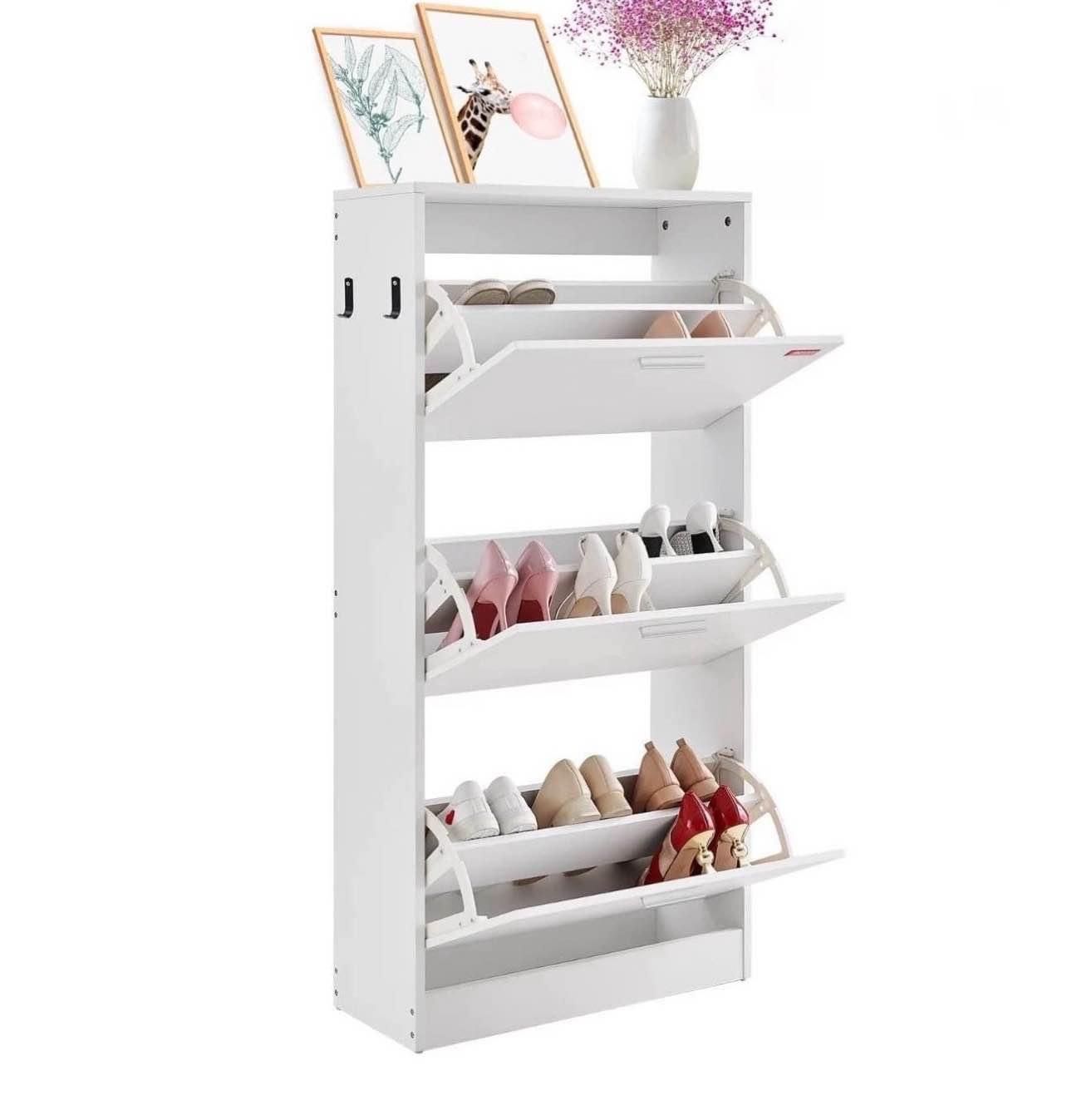 Shoe Cabinet with 3 Flip Drawers Shoe Storage Cabinet for Entryway, New in Box