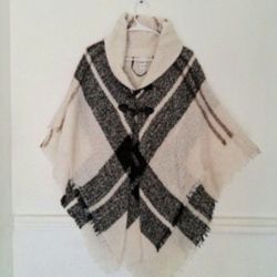 Women's Sonoma Goods For Life Buffalo Plaid Print Toggle Poncho