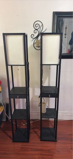 floor lamps with built-in shelves