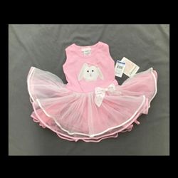 Baby girl pink white tulle dress one piece 24m Easter Bunny holiday dress
