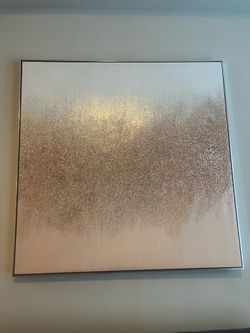 Rose Gold Glitter Abstract Wall Art