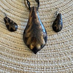 Handmade Glass Necklace And Earrings Set