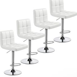 4pc Bar Stools White 