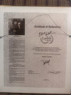 Edna Hibel "Mother's Handful" Certificate of Authenticity