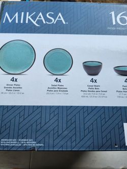 Mykasa Maddox Teal 16 Pieces
