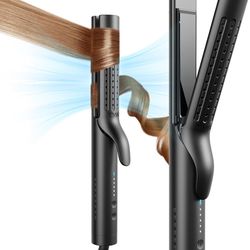 TYMO Airflow Styler 2.0 Curling Iron - Flat Iron Hair Straightener and Curler 2 in 1, 1.25 Inch Ionic Curling Wand for Long Short Hair, Anti-Tangle, 5