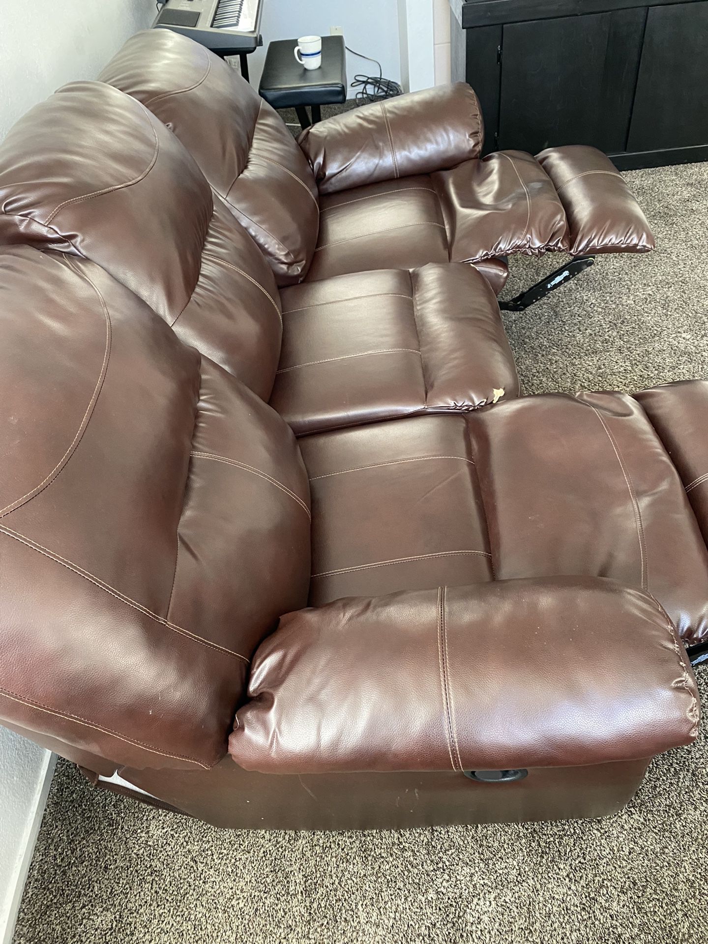 2 seats+3 seats Ashley recliners Brown color