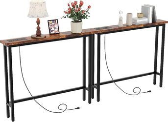 VINGLI 90" Narrow Console Table 2Pack
