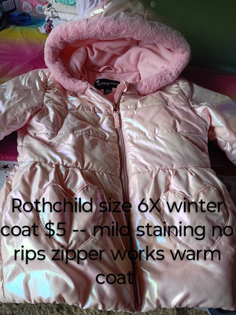 Girls size 6 coat, Vest And Hoodie!