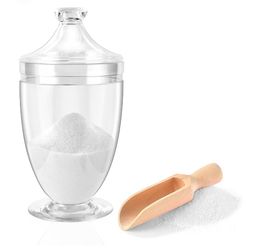 1000ML/33OZ Bath Salt Jar with Lid and Spoon Bath Salt Container Acrylic Salt Canister for Salt Sugar Cereal 4.8 * 9 Inch