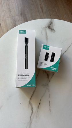 Movo WMX-HM Mic Handle for DJI Mic, Rode Wireless GO, Hollyland Lark, and More - Wireless Interview Microphone Handle - Wireless Lav Mic Adapter for V
