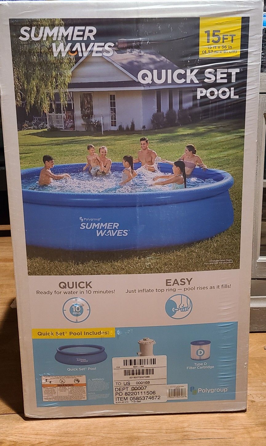 Summer Waves 15ft Quick Set Ring Pool/ Alberca