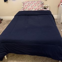 Bed With Mattress And bedside Table 