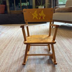 Toddler Vintage Wooden Musical Rocking Chair 