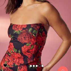Floral Print Corset & Slim Fitted Pants