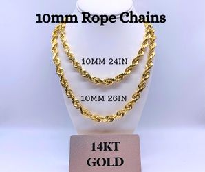 New arrivals! 14K 10mm 24” and 10mm 26”Diamond Cut Rope Chains!