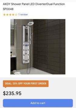 LED Diverter/Dual function Shower Panel - Includes Rough-In Valve
