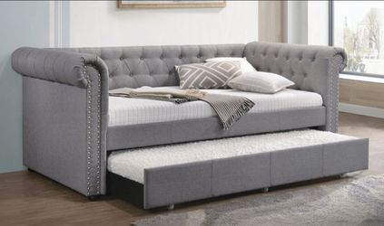 Brand New Grey Twin Size Daybed w Trundle Bed