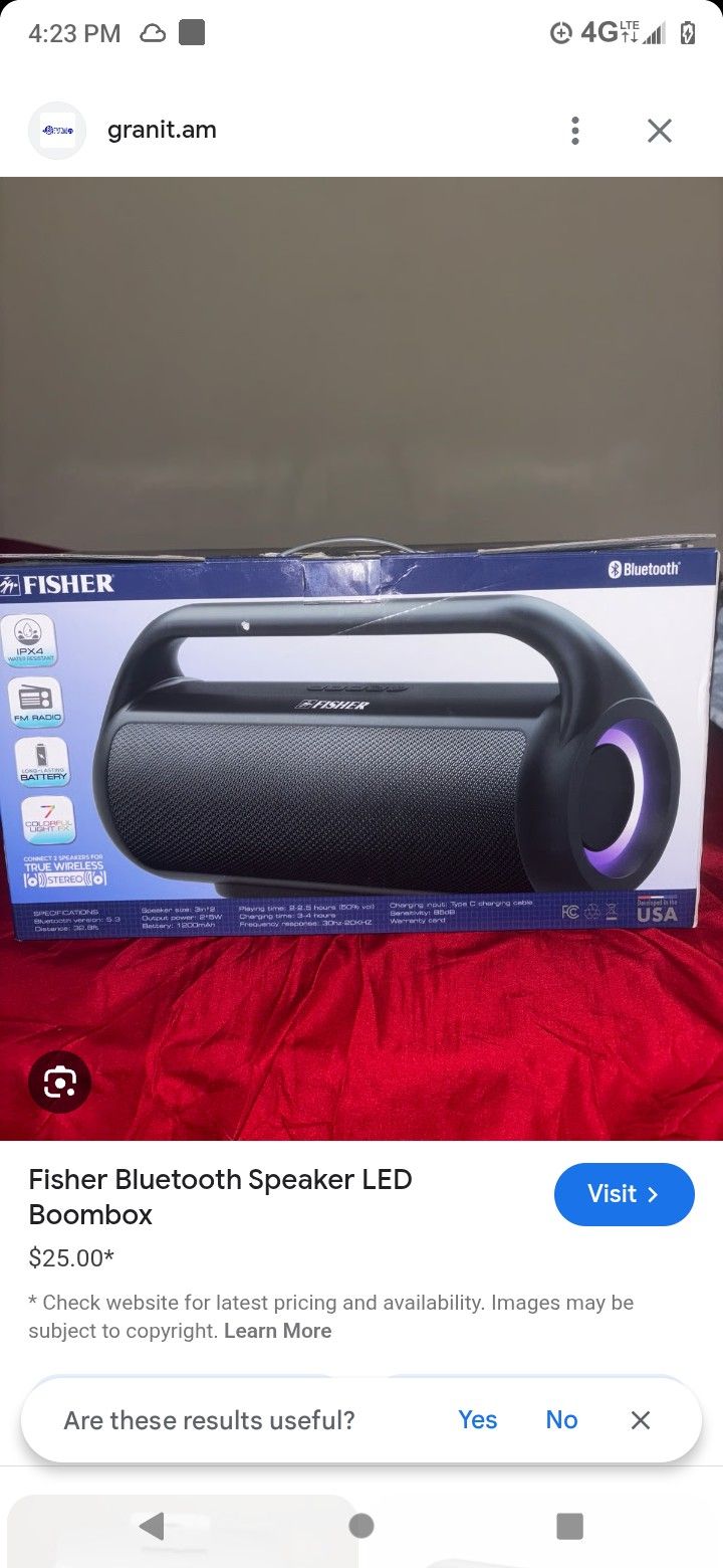 FiSHER BLUETOOTH SPEAKER