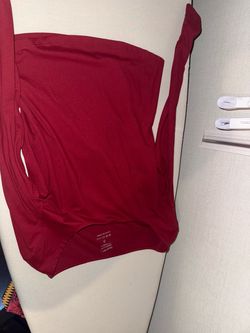Red Long Sleeve Stretch Top Size S