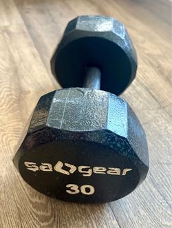 Single Cast Iron Hex Dumbbell  (Single One) 30 lbs