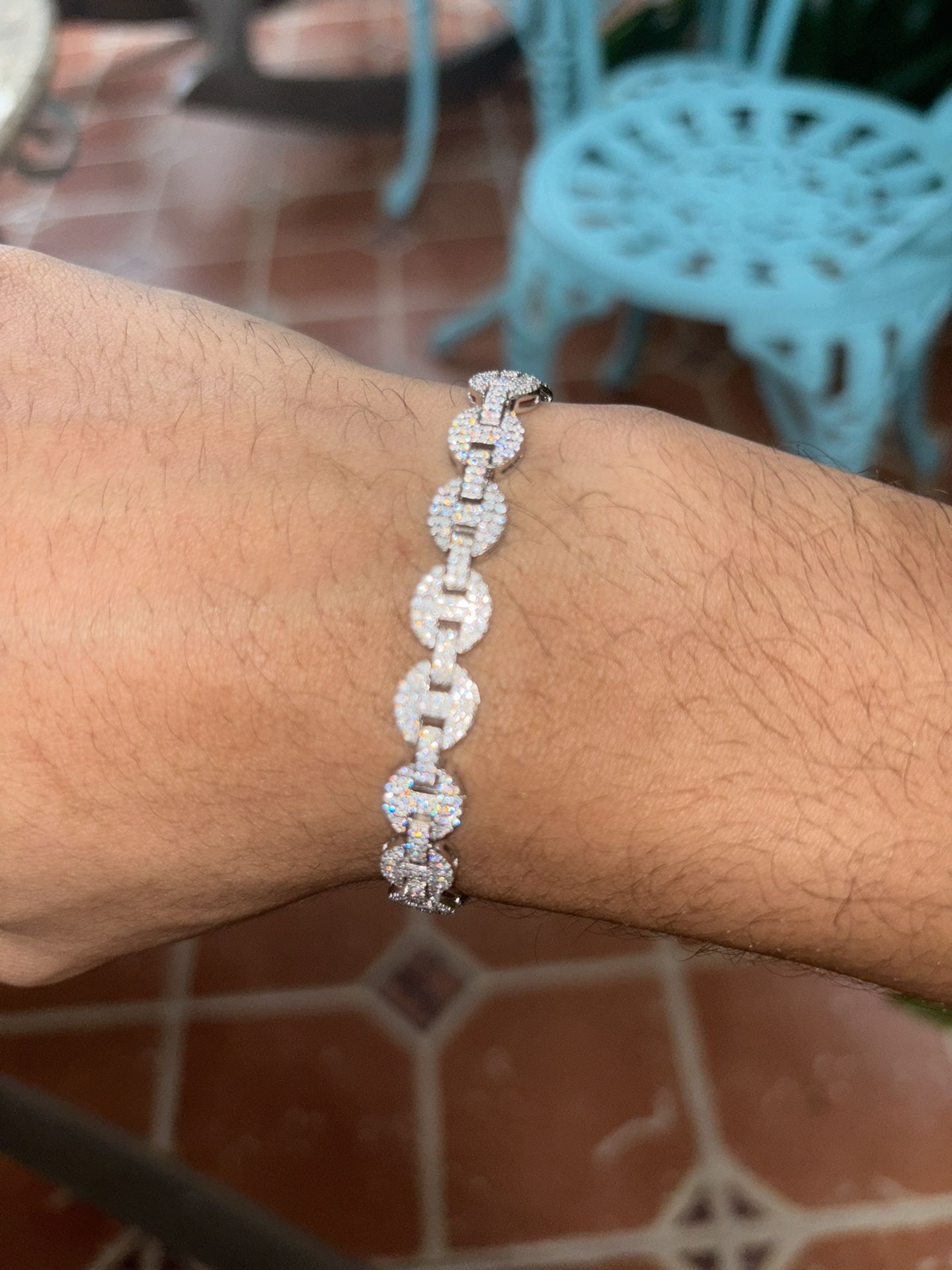 Silver Diamond Test Approved Bracelet 