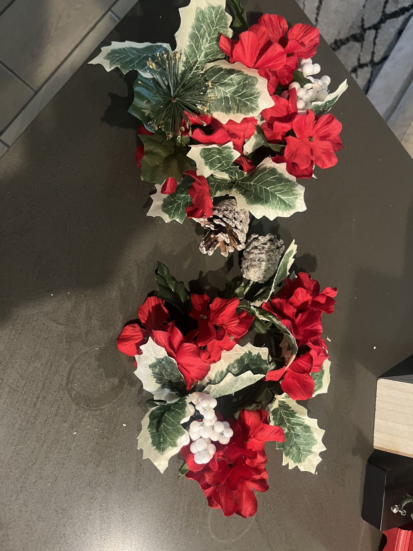 Candle Holder Christmas Greenary 