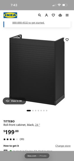Tittebo roll-front cabinet, black