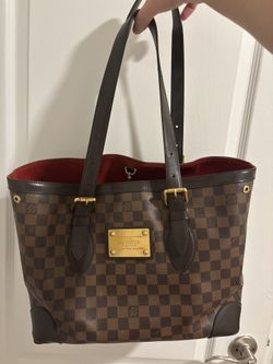 Authentic Large Louis Vuitton Designer Leather Gold And Red Suede Purse Bag Tote