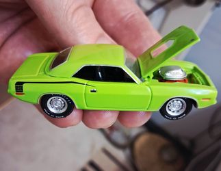 Plymouth Hemi Cuda 1970 - Lime Green - Hobby Exclusive Greenlight  - Opening Hood - Real Rubber Tires