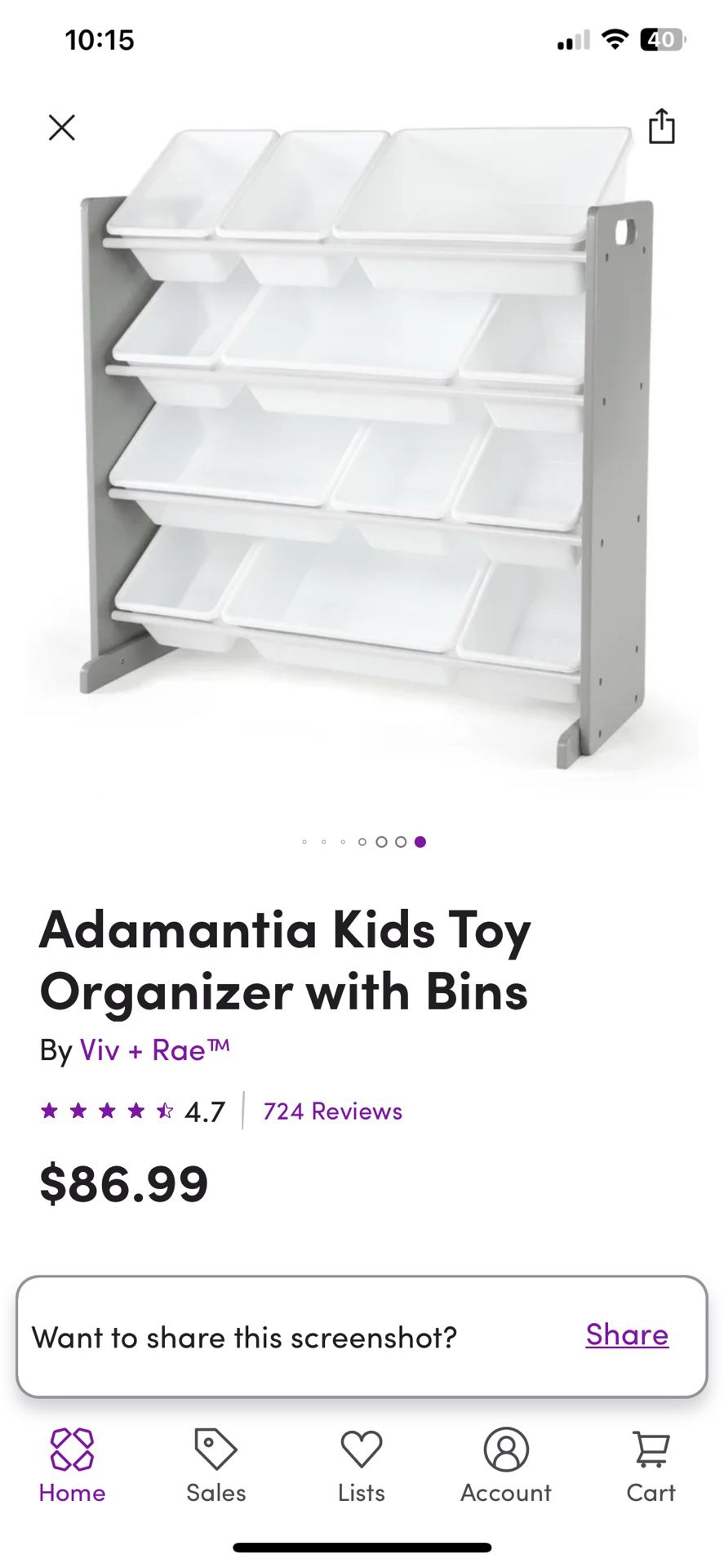 16 Bin Toy Organizer