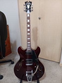 '94 D'Angelico Premier DC semi-hollow w/Bigsby and HSC