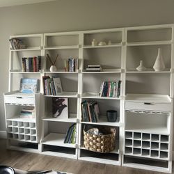 4 Bookshelves Unit Painted White