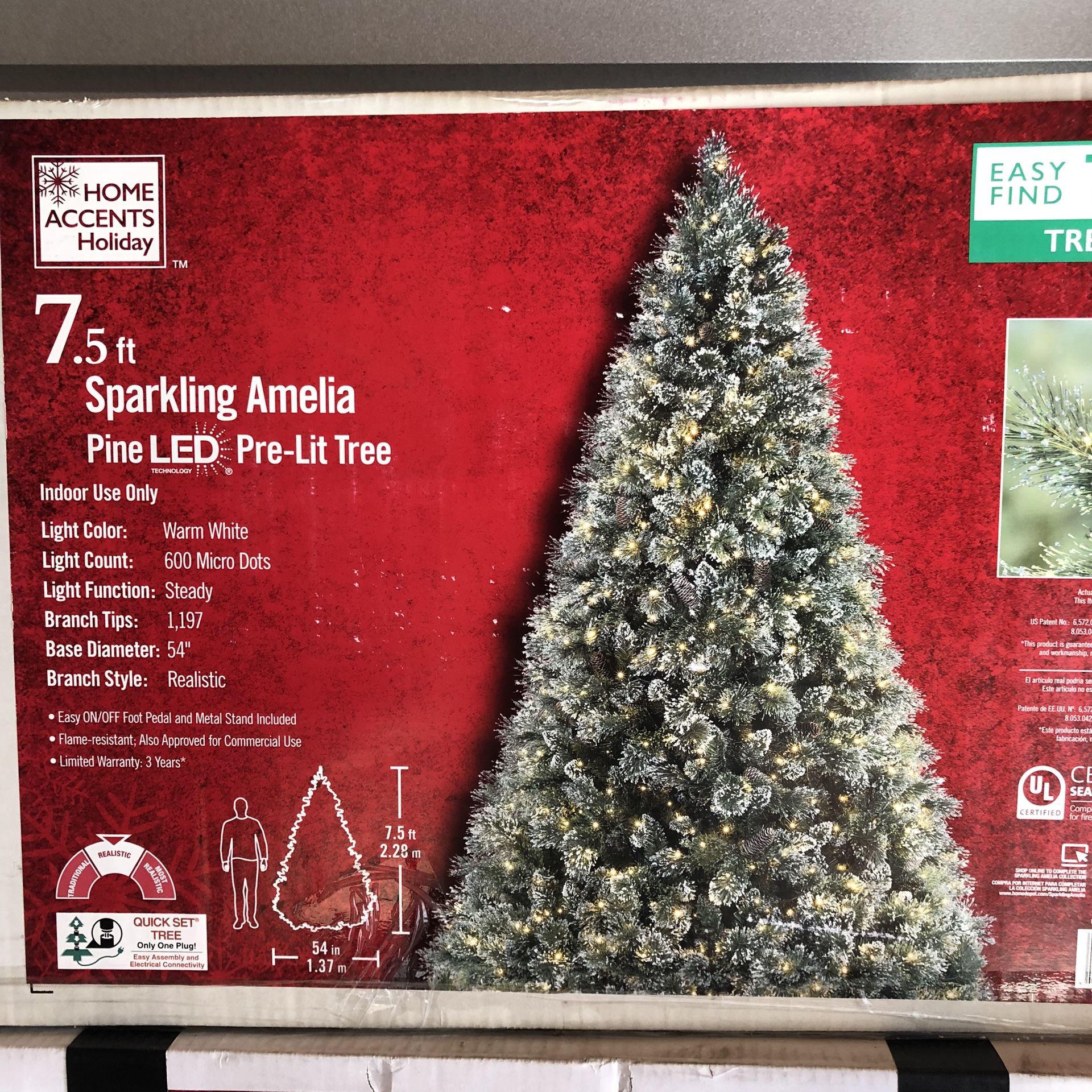 sparkling amelia pine led pre lit artificial christmas tree