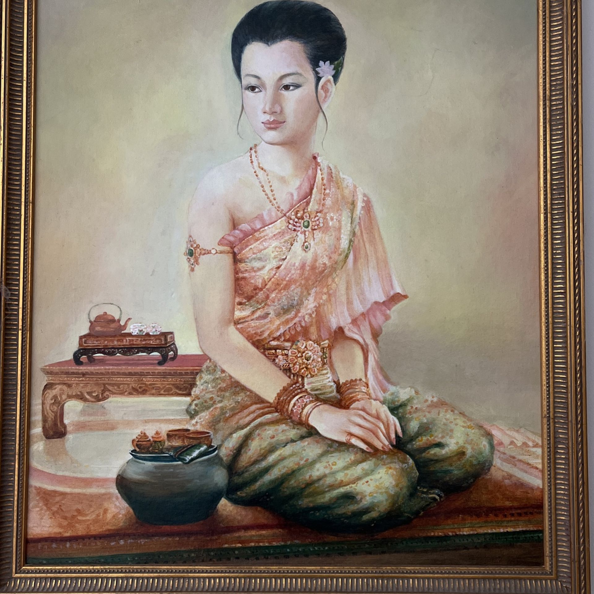 Hand Paint Royal Court Lady 25 W X 30 H