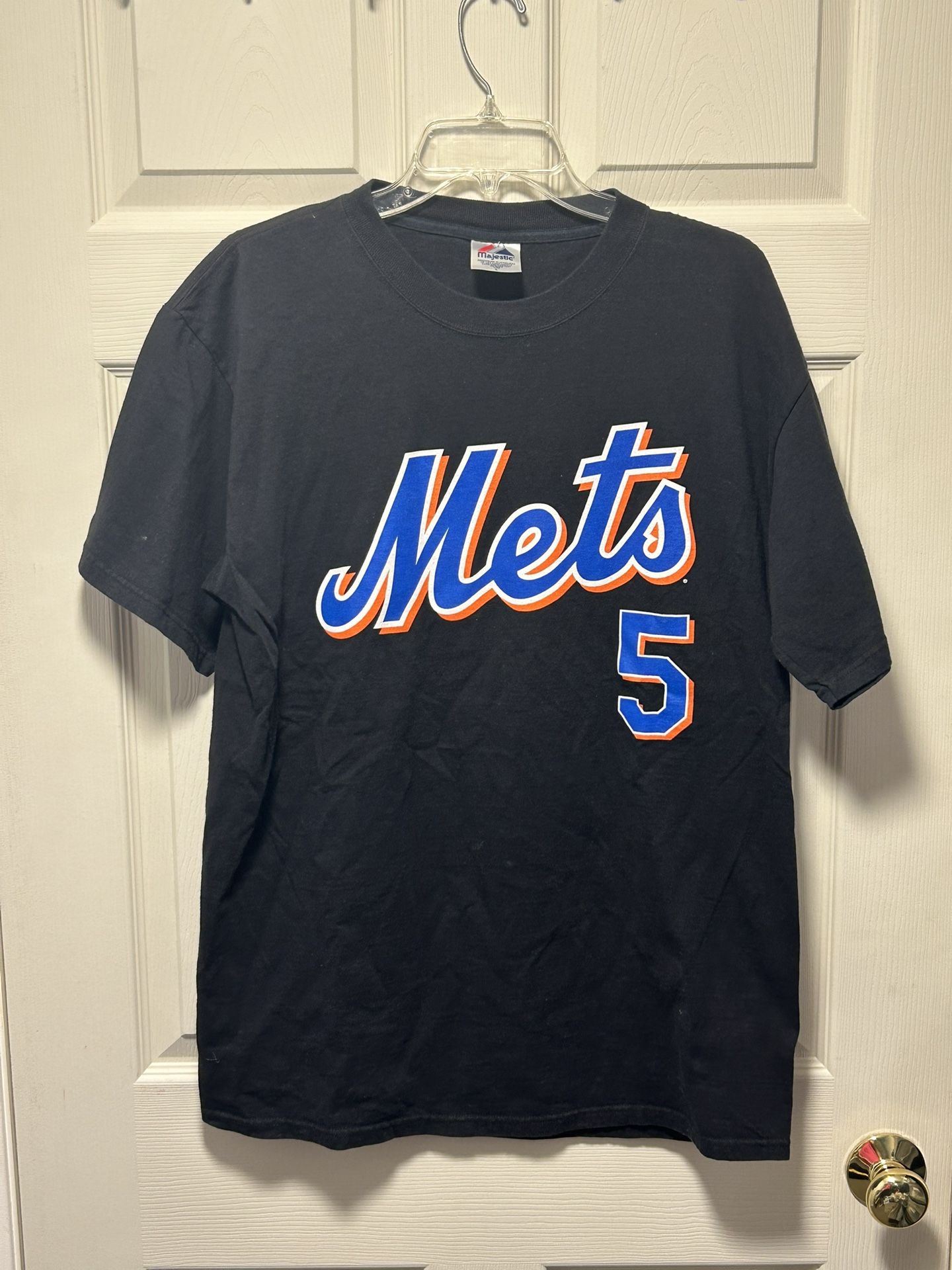Vintage New York Mets David Wright #5 Jersey T-Shirt Large Black MLB
