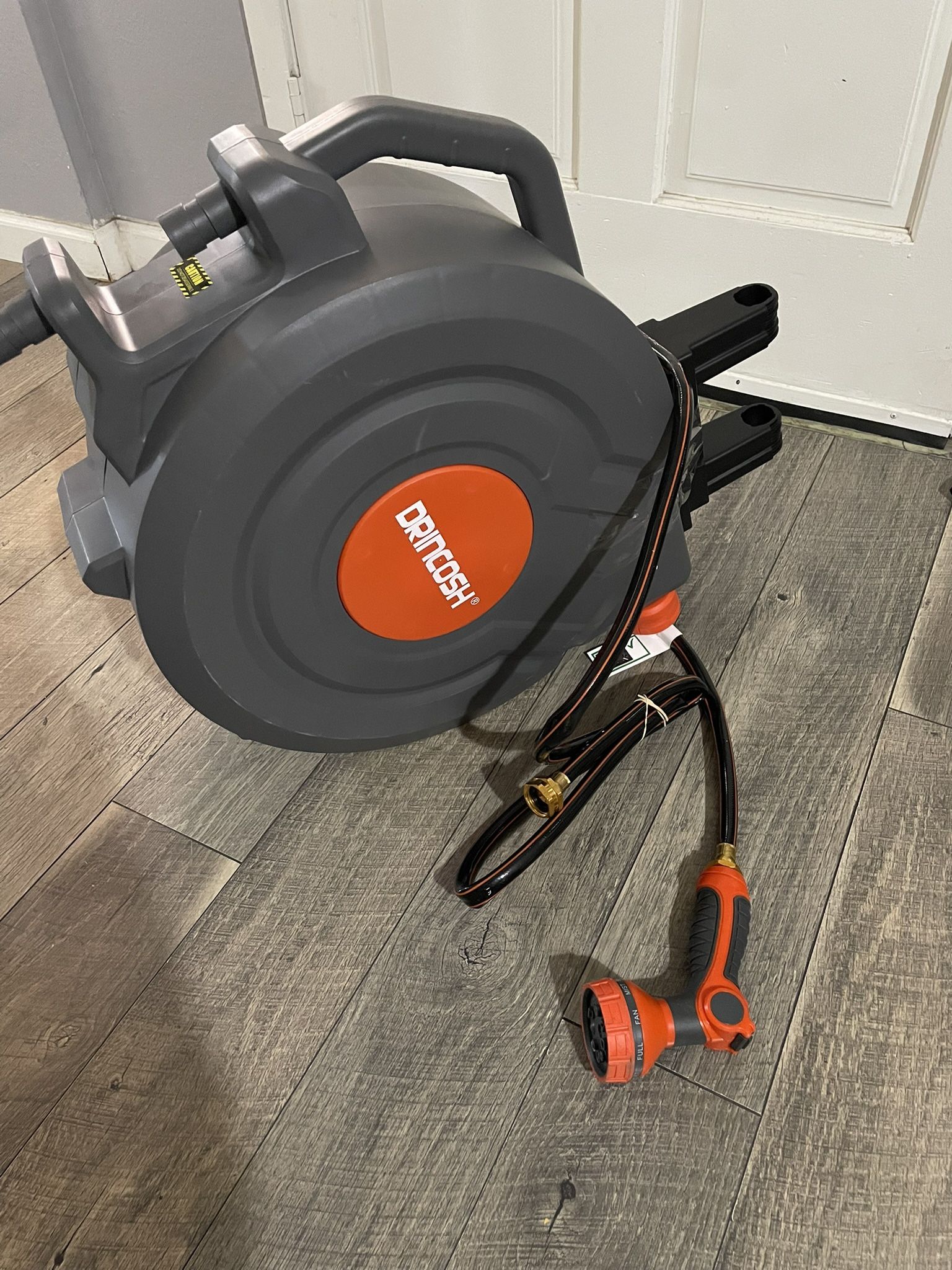 Upgraded Retractable Garden Hose Reel 1/2" x 155 ft Pro 180° Swivel Metal Bracket Automatic Retract Heavy Duty Hose Reels Wall Mount Any Length Lock  