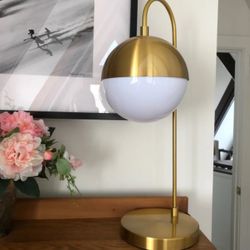 Two Metal Gold Arched Lamp