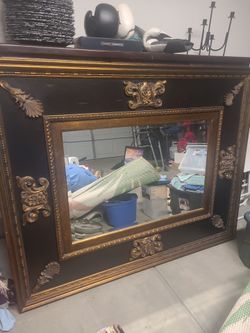 Espejo grande con madera