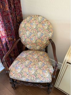 Vintage Upholstered Accent Chair - Solid Wood - $400 OBO