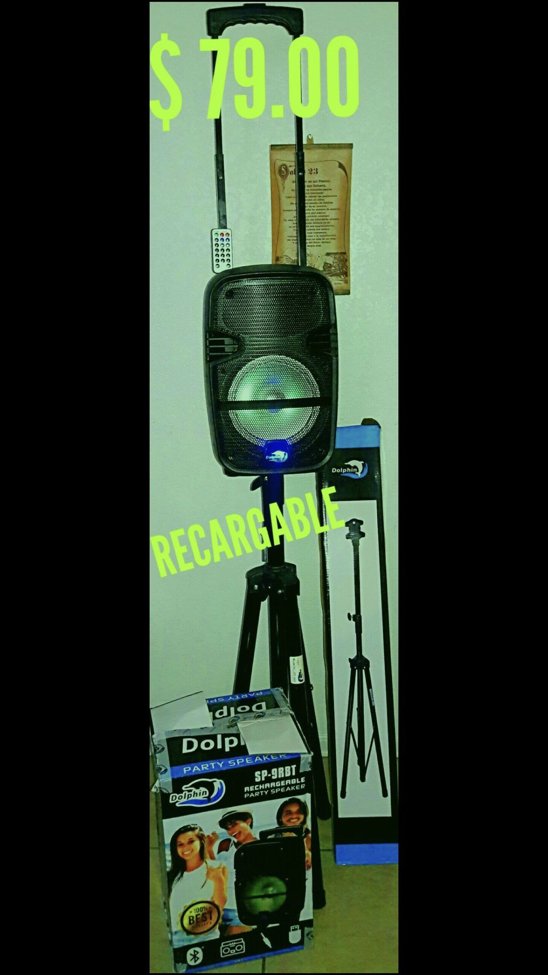 PARTY SPEAKER 🔊🎁❤️STAND ❤️🎤❤️MICRÓFONO 🎁 PARTY SPEAKER. 🎁❤️💝 BLUETOOTH RECHARGEABLE BOCINA REMOTE CONTROL WITH STAND
