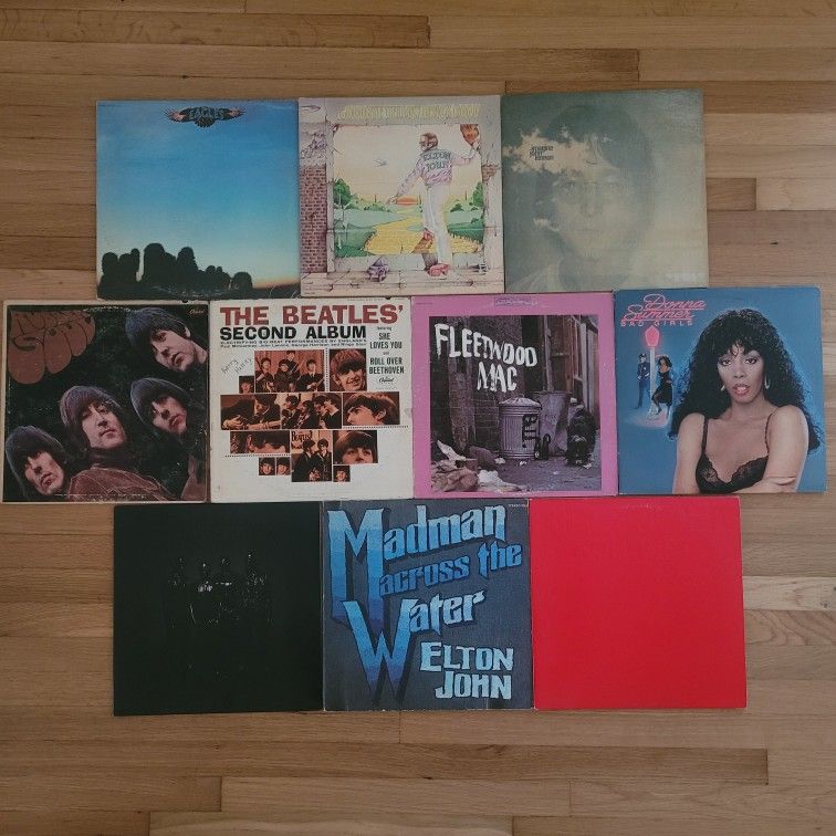 🔥 LOT Records Rare Records Collection The Beatles Elton John John Lennon Eagles Donna Summer Billy Joel Weezer Classic Rock Collector’s Music Vintage