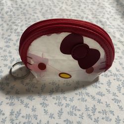 Hello Kitty Clear Vinyl Small Zipper Pouch