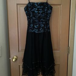 Vintage Black And Blue Dress