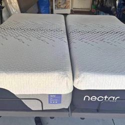 Nectar Luxe Memory Foam Split King w/ Adjustable Base