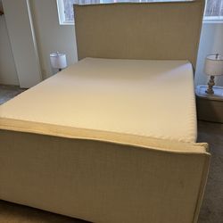 Queen bed frame, mattress, box spring