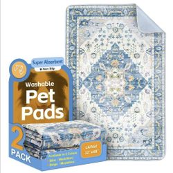 Washable Pee Pads for Dogs, 2 Pack Reusable Puppy Training Pads 48"x32" Super Absorbent Waterproof Dog Training Pads, Non-Slip Potty Pads, Whelping Pa