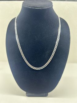 Silver curb chain
