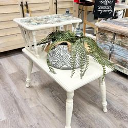 Refinished 2 Tiered Accent Table